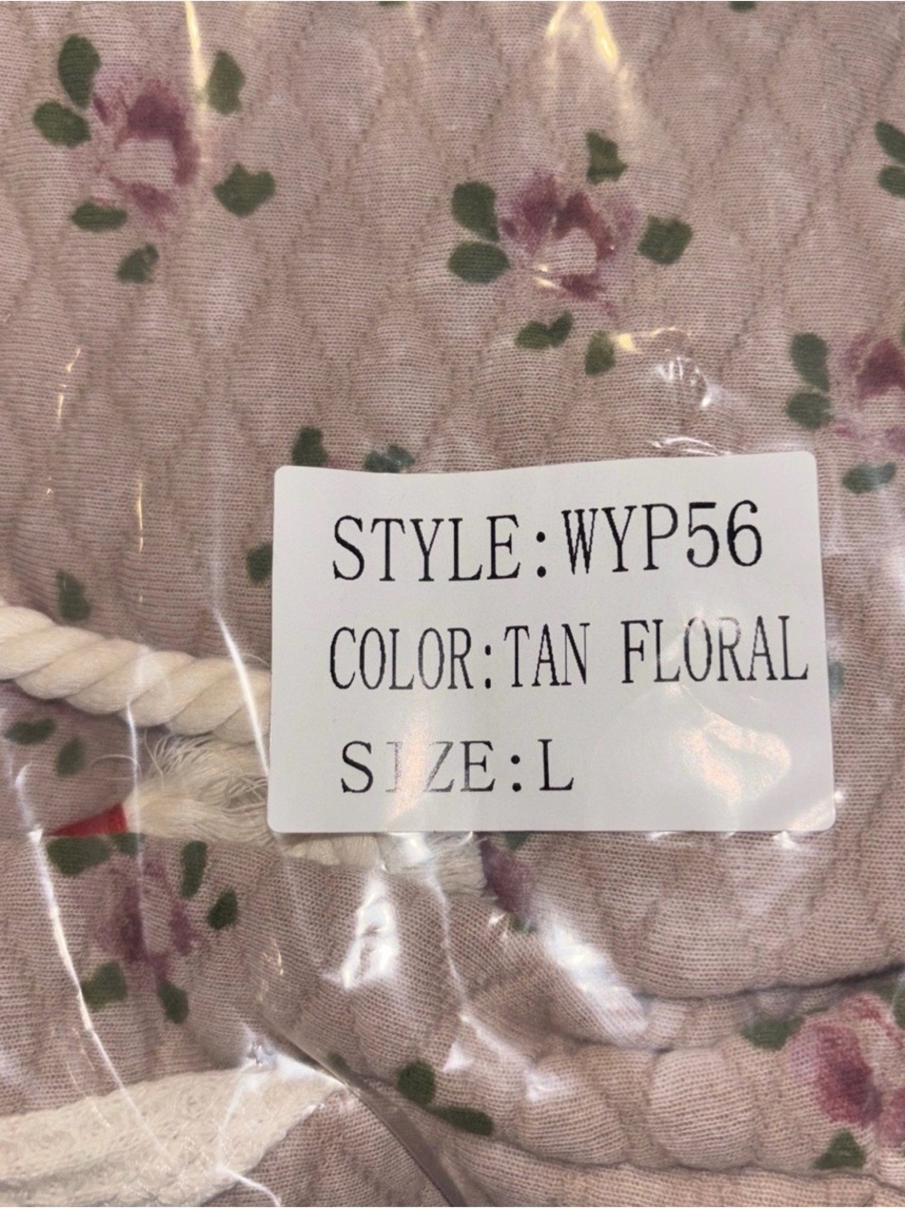 POL Quilted Floral Lounge Boho Pants in Cream and Dusty Rose - Picture 5 of 5
